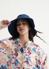 A Model Wearing White Lyocell Blooming Reef Lyocell Classic White Shirt, curated by Only Ethikal